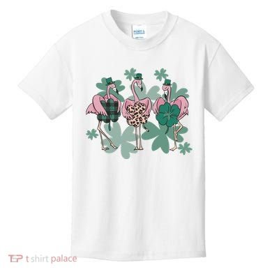 St Patrick's Day Flamingo Kids T-Shirt