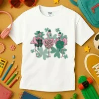 St Patrick's Day Flamingo Kids T-Shirt thumb 3