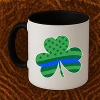 St Patricks Day Shamrock Irish American Police Officer Cop Meaningful Gift Coffee Mug thumb 2