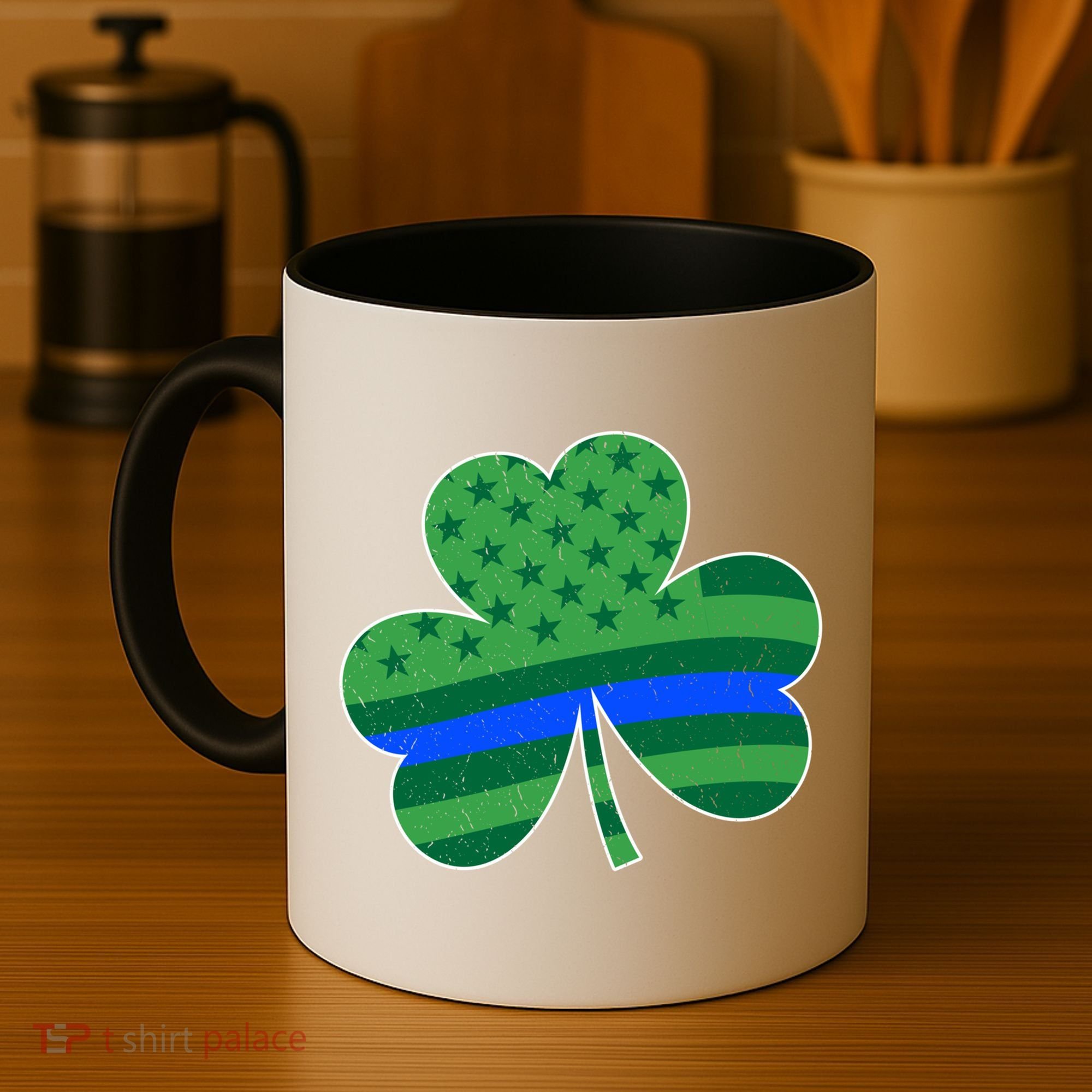 St Patricks Day Shamrock Irish American Police Officer Cop Meaningful Gift Coffee Mug
