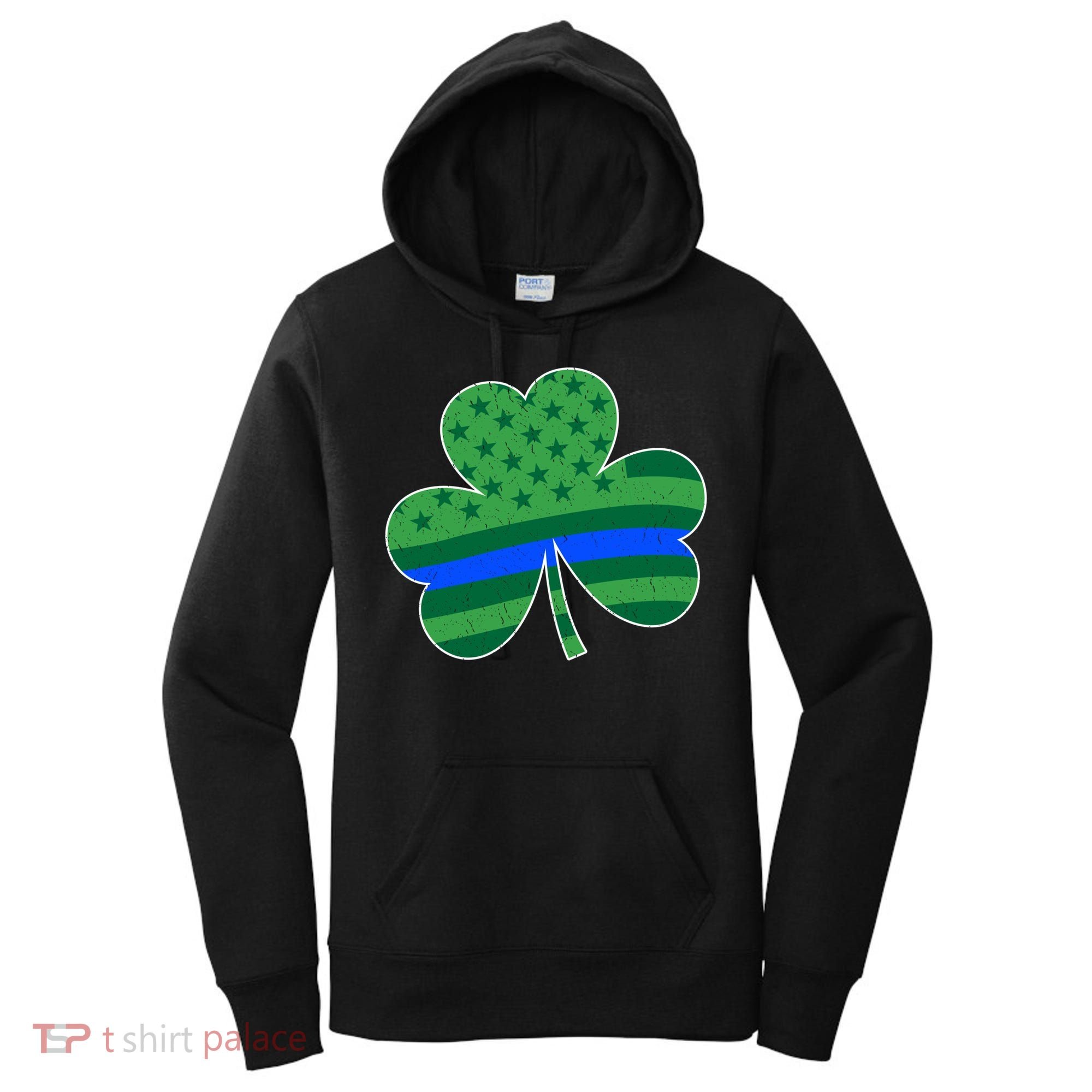 St Patricks Day Shamrock Irish American Police Officer Cop Meaningful Gift Women's Hoodie