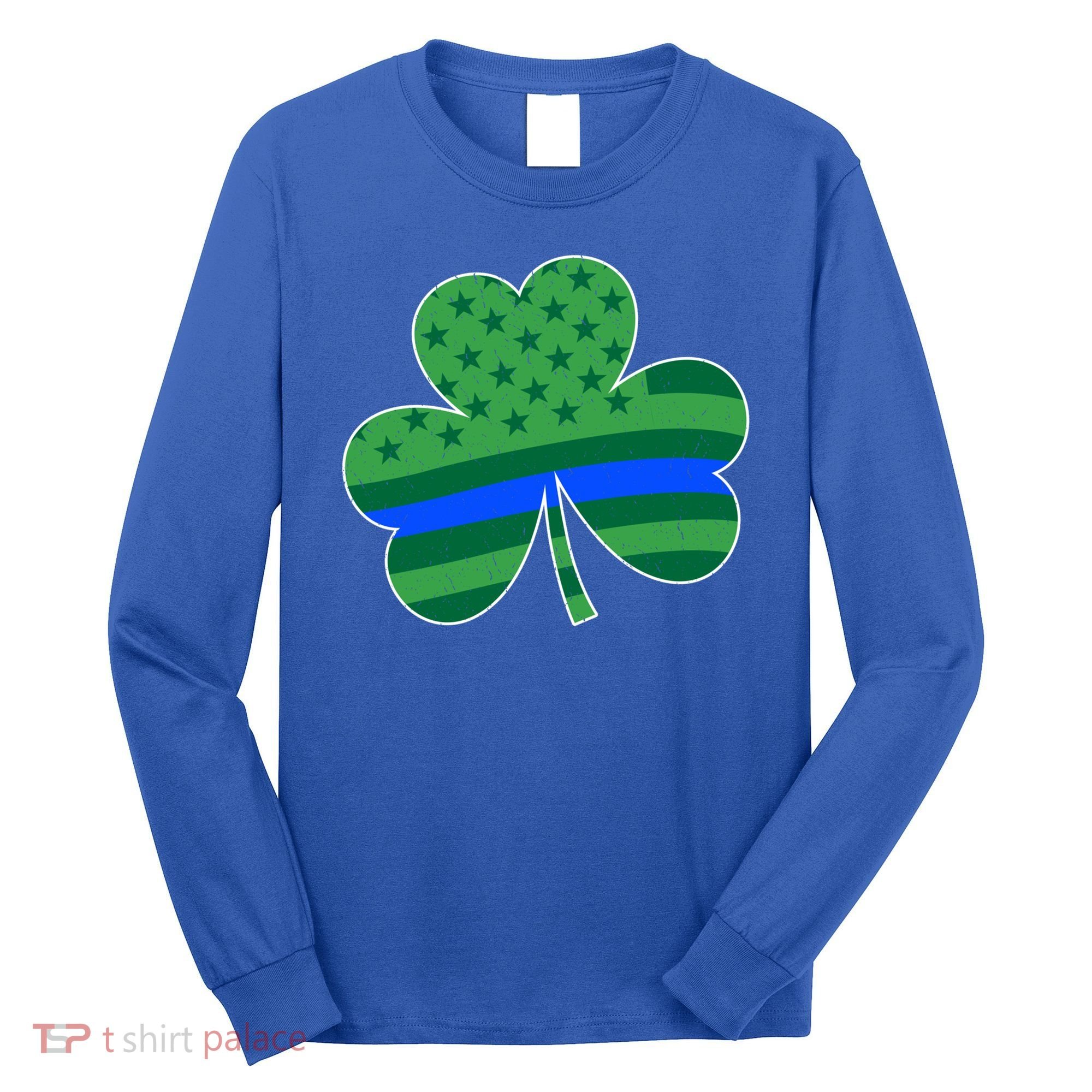 St Patricks Day Shamrock Irish American Police Officer Cop Meaningful Gift Long Sleeve Shirt