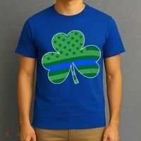 St Patricks Day Shamrock Irish American Police Officer Cop Meaningful Gift T-Shirt thumb 3