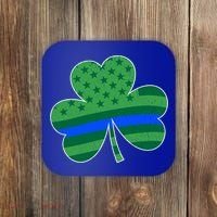 St Patricks Day Shamrock Irish American Police Officer Cop Meaningful Gift Coaster thumb 0