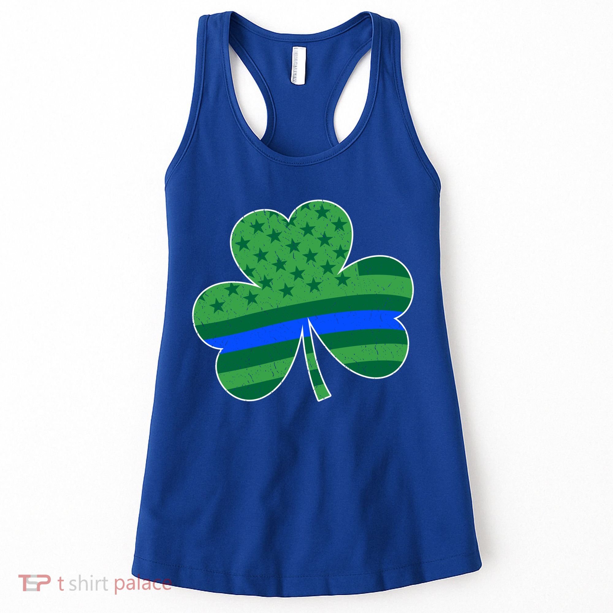 St Patricks Day Shamrock Irish American Police Officer Cop Meaningful Gift Women's Tank Top