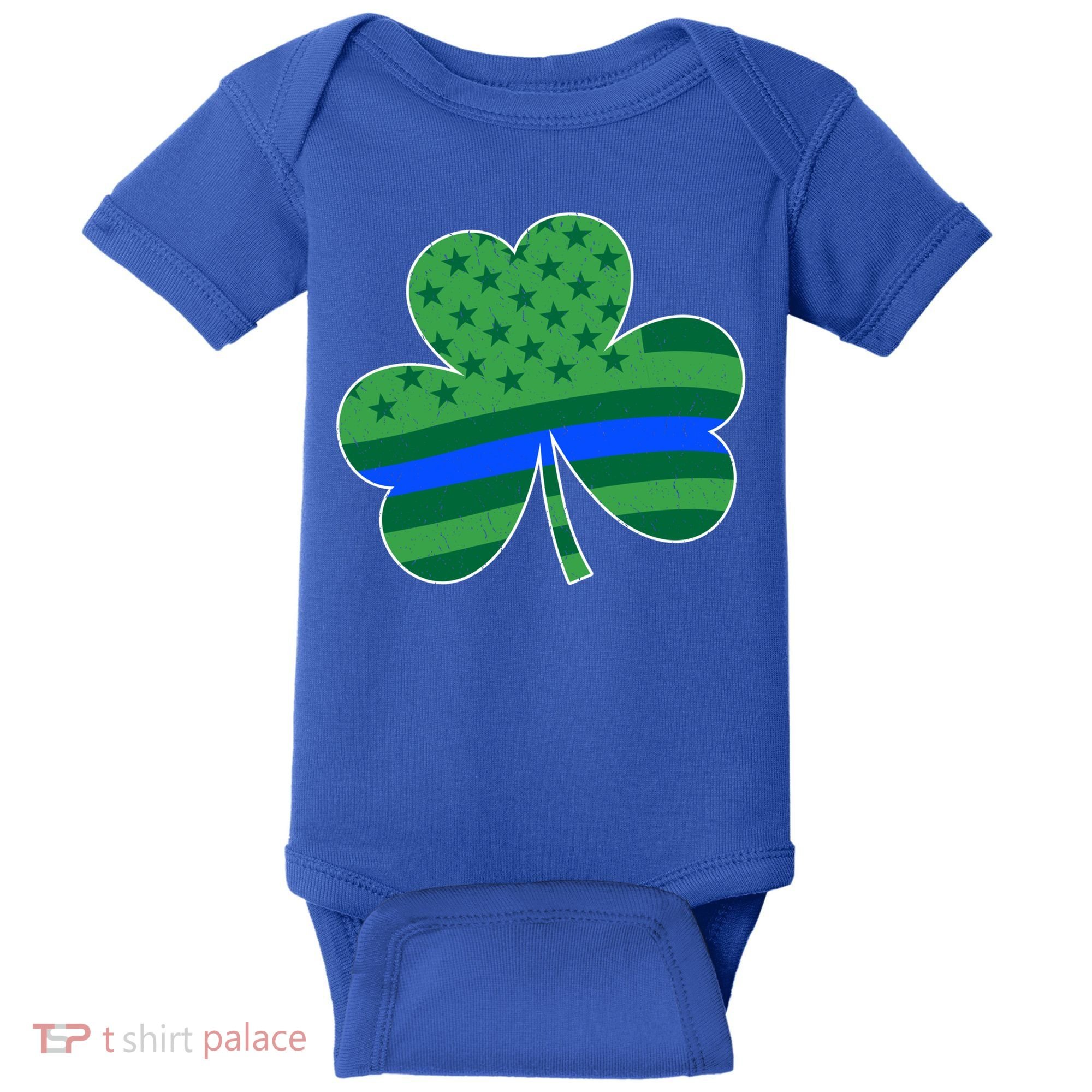St Patricks Day Shamrock Irish American Police Officer Cop Meaningful Gift Baby Bodysuit