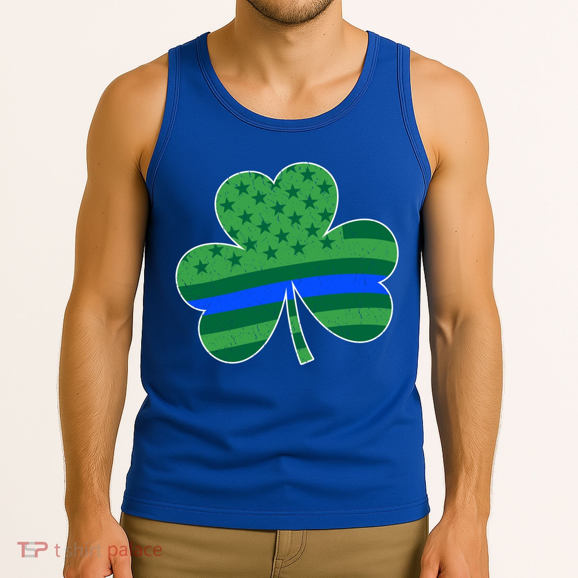 St Patricks Day Shamrock Irish American Police Officer Cop Meaningful Gift Tank Top