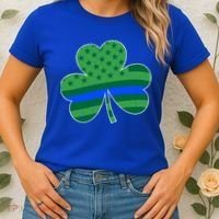St Patricks Day Shamrock Irish American Police Officer Cop Meaningful Gift Women's T-Shirt thumb 2
