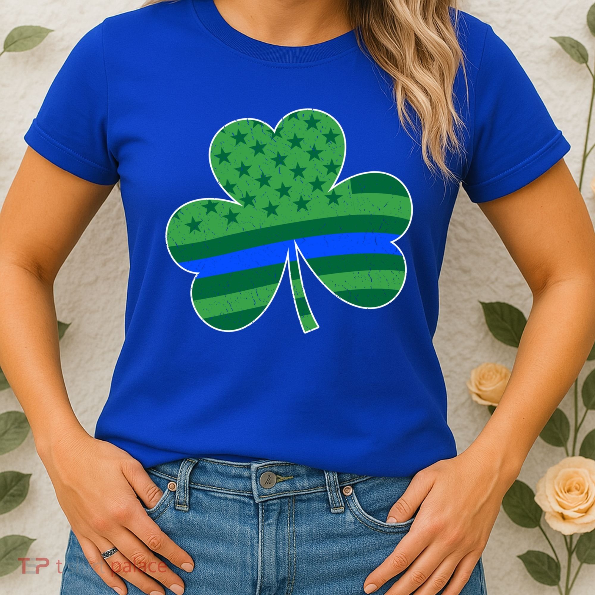 St Patricks Day Shamrock Irish American Police Officer Cop Meaningful Gift Women's T-Shirt