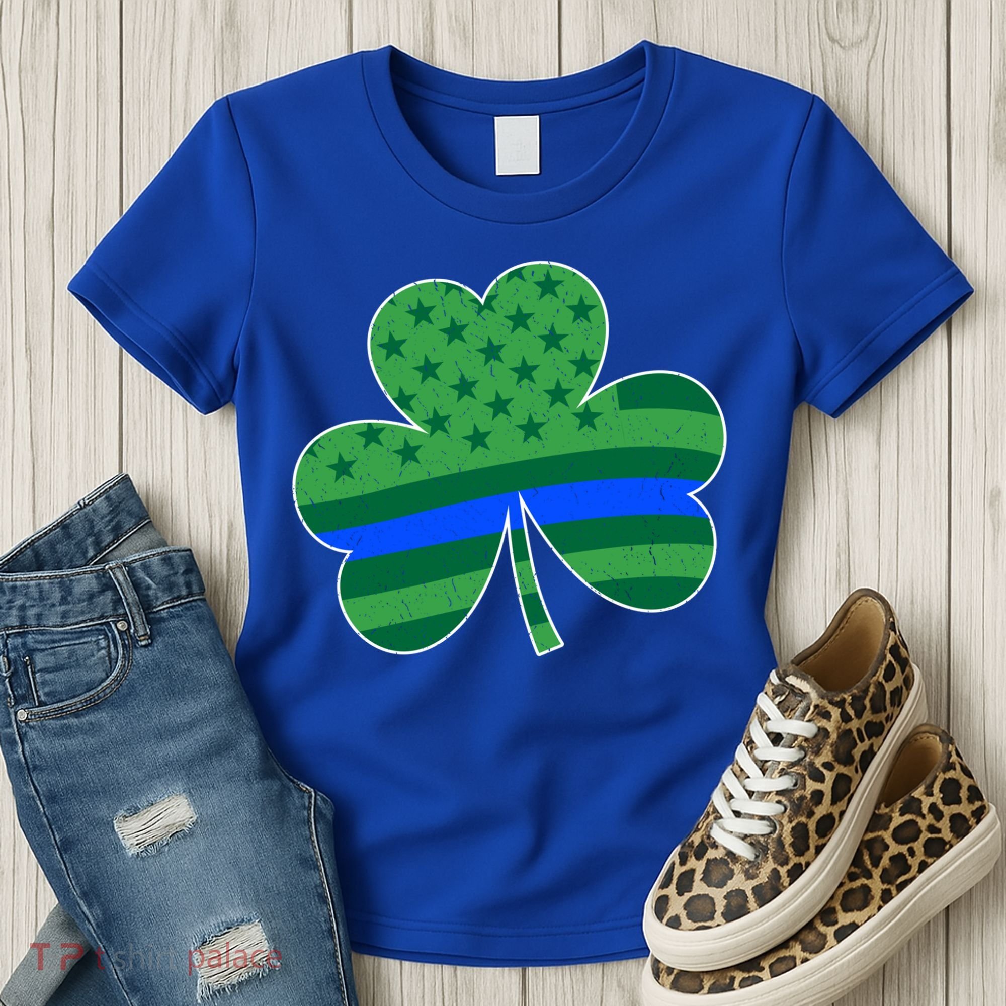 St Patricks Day Shamrock Irish American Police Officer Cop Meaningful Gift Women's T-Shirt