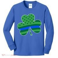 St Patricks Day Shamrock Irish American Police Officer Cop Meaningful Gift Kids Long Sleeve Shirt thumb 0
