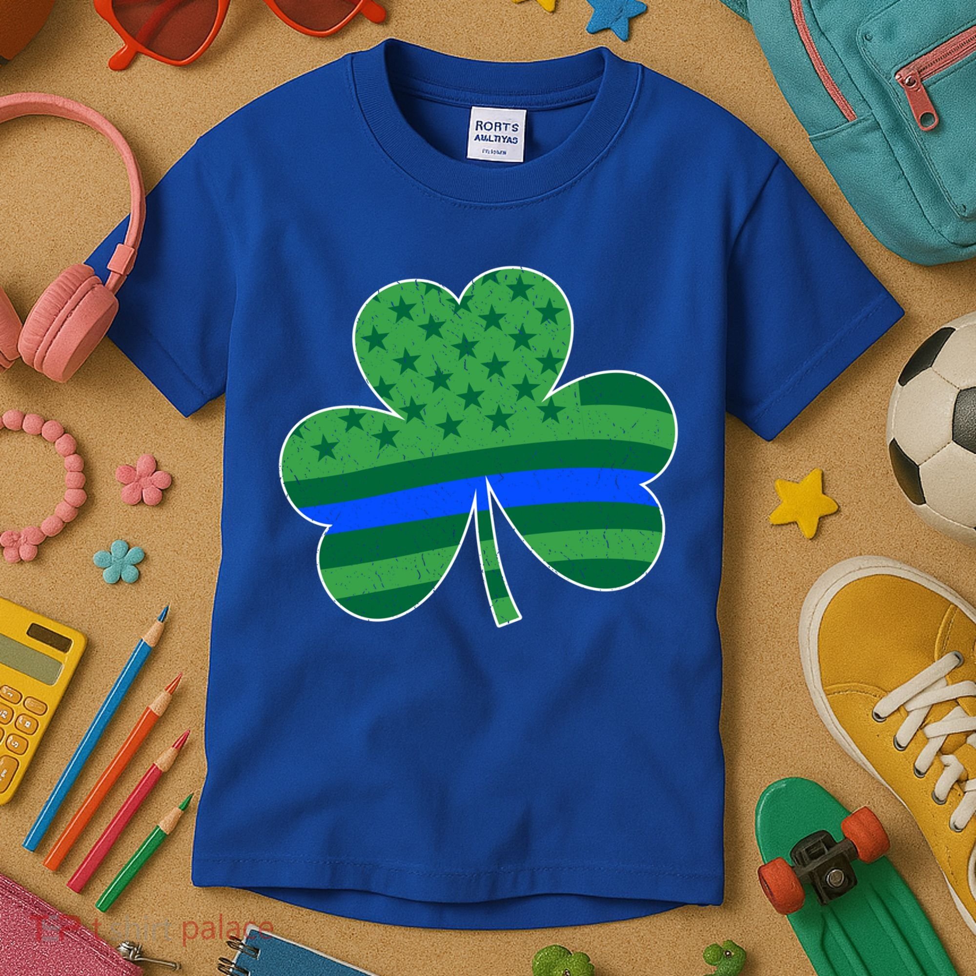 St Patricks Day Shamrock Irish American Police Officer Cop Meaningful Gift Kids T-Shirt