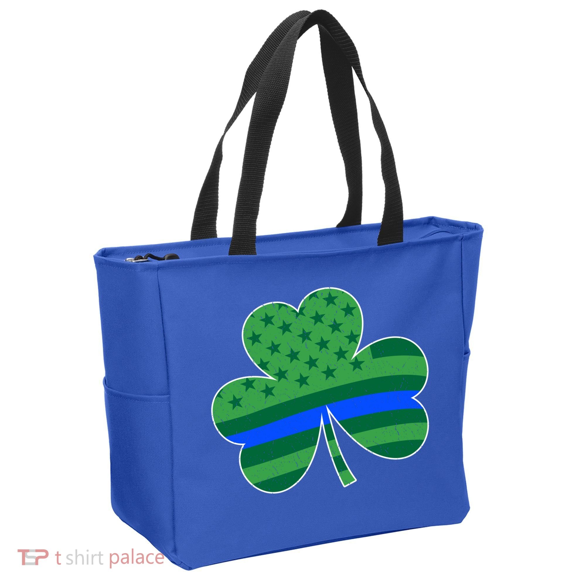 St Patricks Day Shamrock Irish American Police Officer Cop Meaningful Gift Tote Bag
