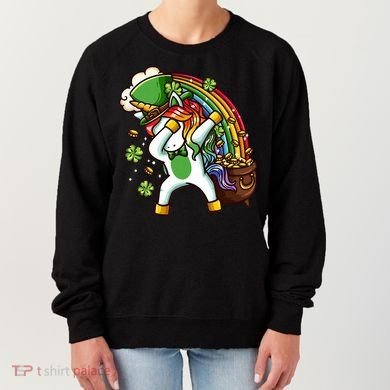 St Patricks Day Dabbing Unicorn Women's Sweatshirt