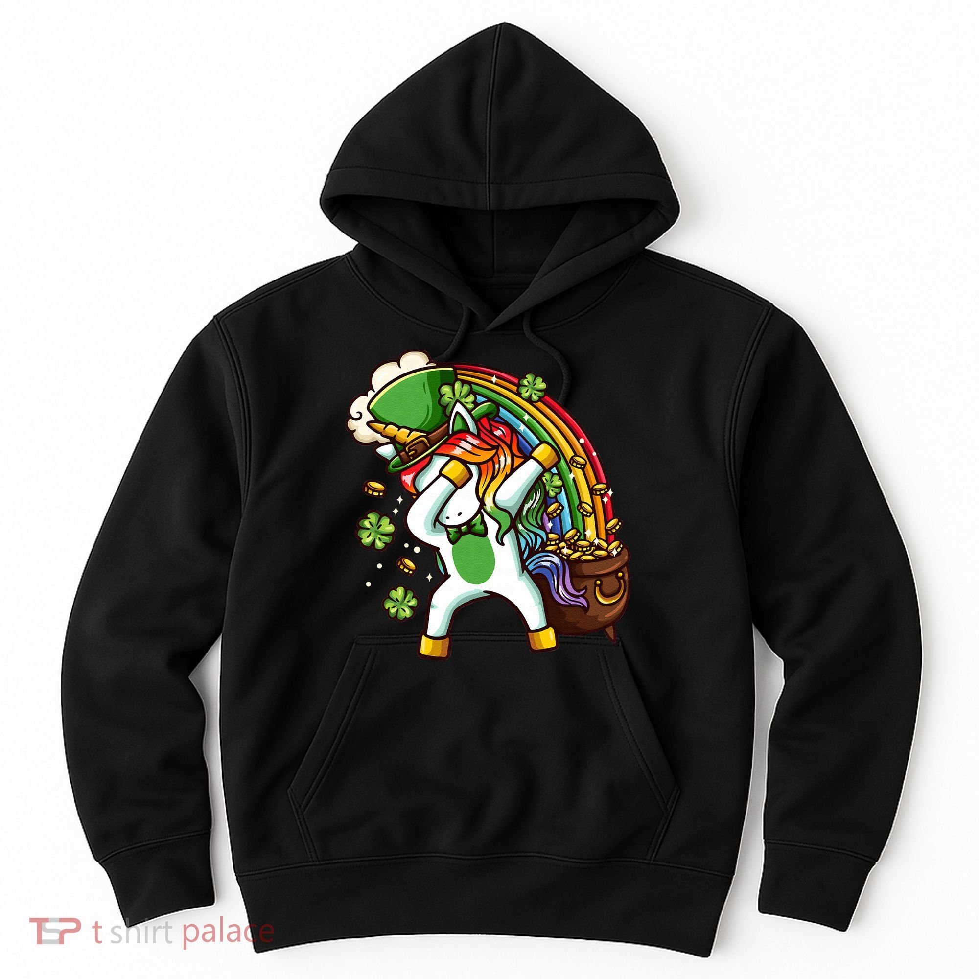 St Patricks Day Dabbing Unicorn Hoodie