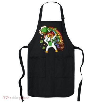 St Patricks Day Dabbing Unicorn Apron
