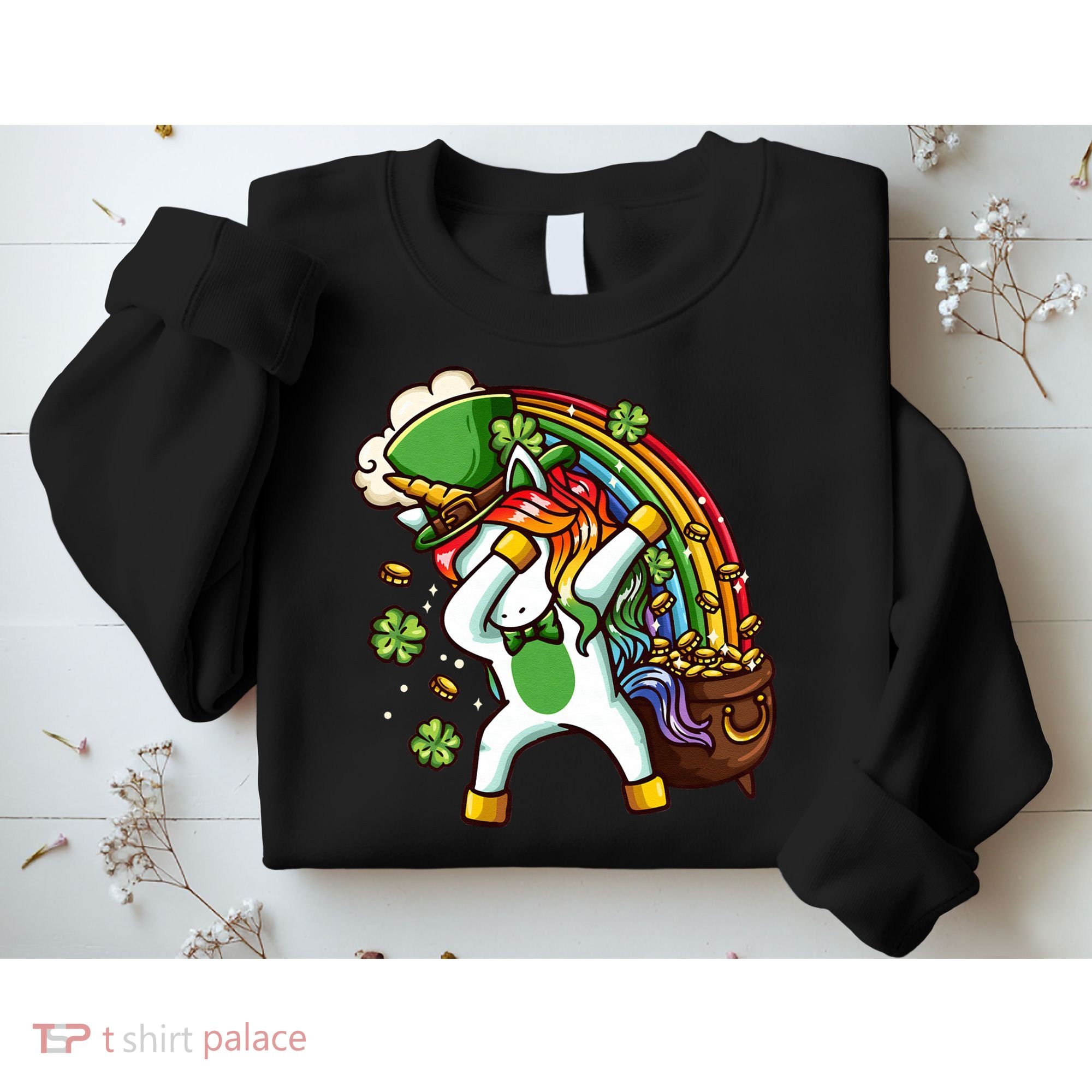 St Patricks Day Dabbing Unicorn Sweatshirt