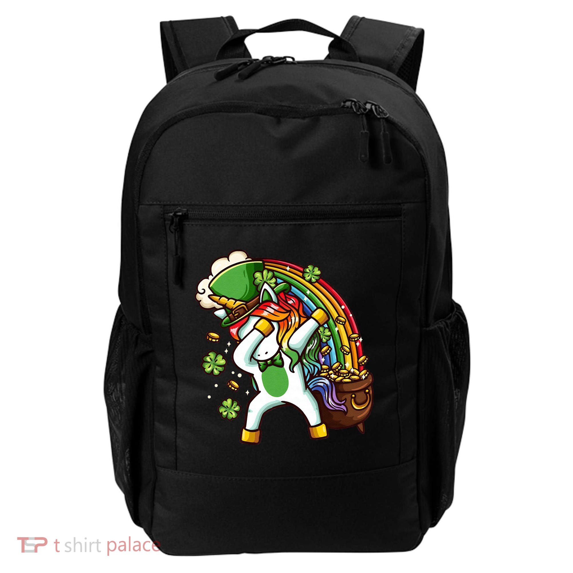 St Patricks Day Dabbing Unicorn Backpack