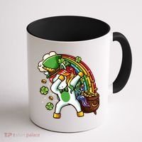 St Patricks Day Dabbing Unicorn Coffee Mug thumb 1
