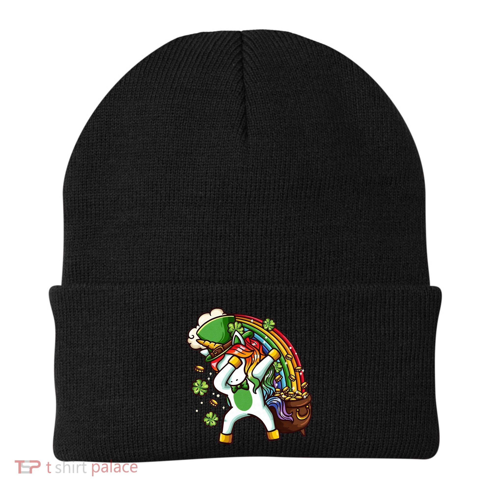 St Patricks Day Dabbing Unicorn Beanie