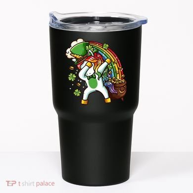 St Patricks Day Dabbing Unicorn Tumbler