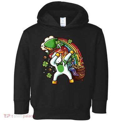 St Patricks Day Dabbing Unicorn Toddler Hoodie