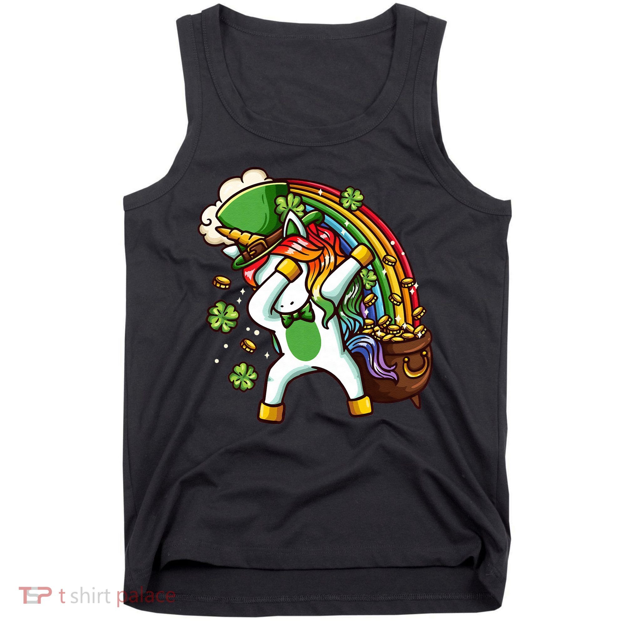 St Patricks Day Dabbing Unicorn Tank Top