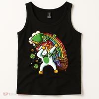 St Patricks Day Dabbing Unicorn Tank Top thumb 2