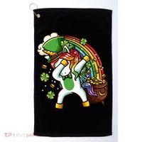 St Patricks Day Dabbing Unicorn Golf Towel thumb 0