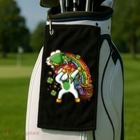 St Patricks Day Dabbing Unicorn Golf Towel thumb 2