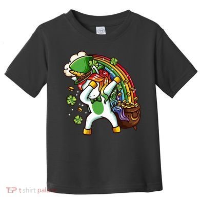 St Patricks Day Dabbing Unicorn Toddler T-Shirt