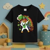 St Patricks Day Dabbing Unicorn Toddler T-Shirt thumb 3