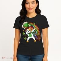 St Patricks Day Dabbing Unicorn Women's T-Shirt thumb 4