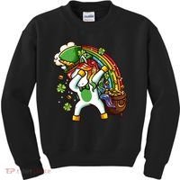 St Patricks Day Dabbing Unicorn Kids Sweatshirt thumb 0