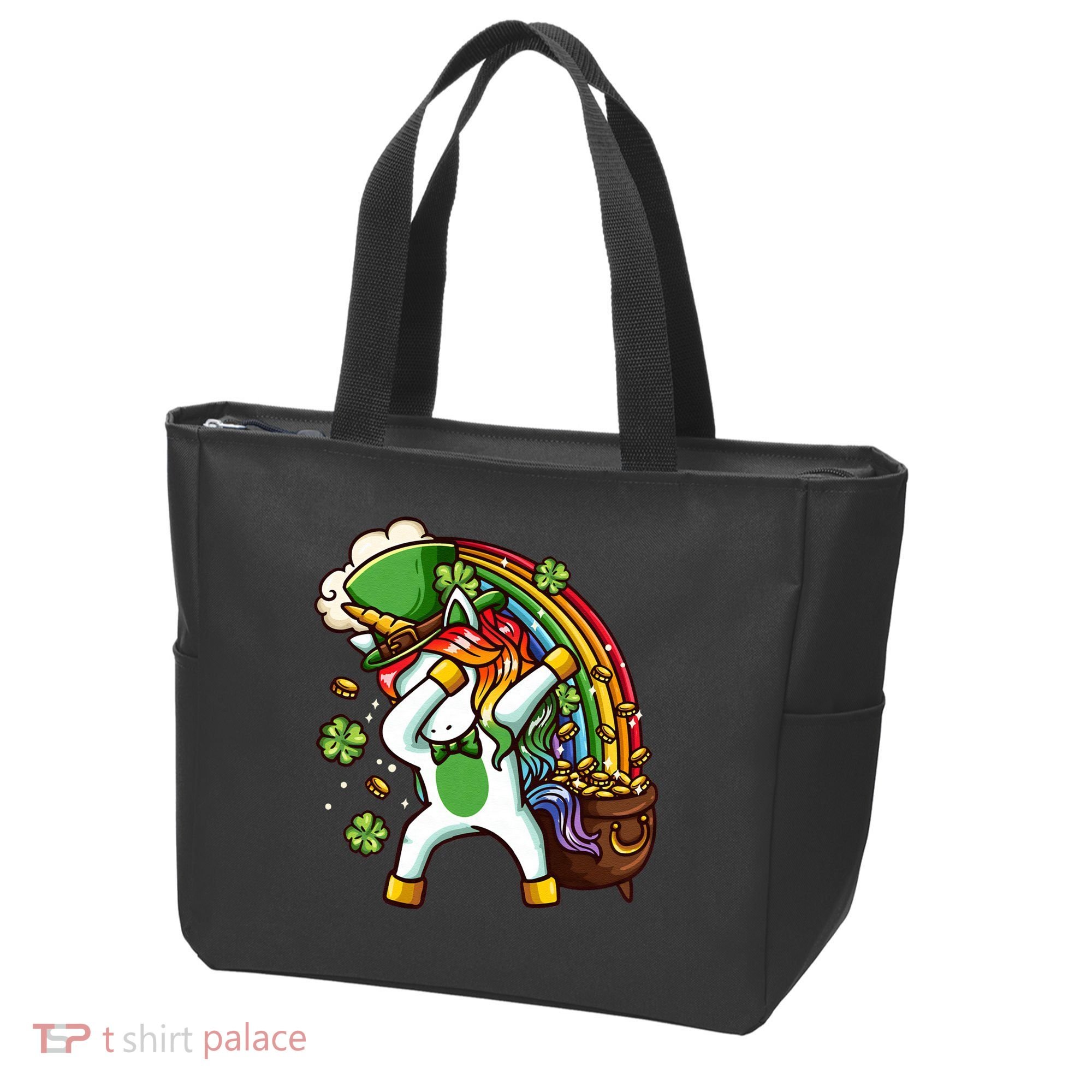 St Patricks Day Dabbing Unicorn Tote Bag