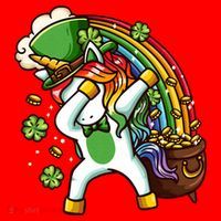 St Patricks Day Dabbing Unicorn Santa Hat thumb 1