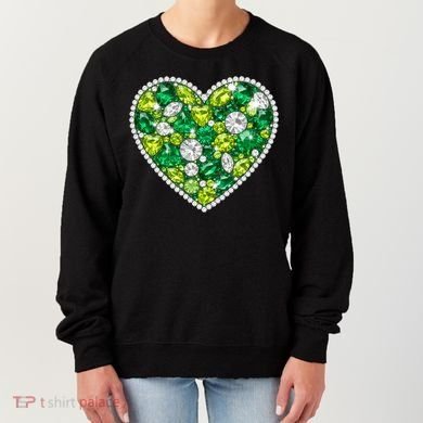 St Patrick's Day Gemstones Peridot Emerald Heart Women's Sweatshirt