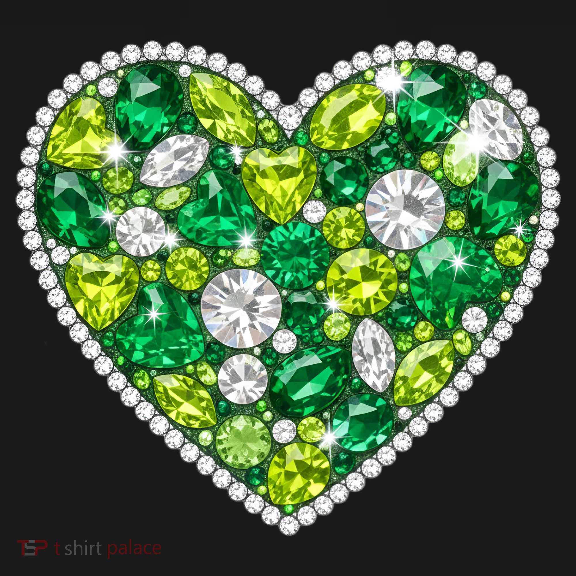 St Patrick's Day Gemstones Peridot Emerald Heart Backpack