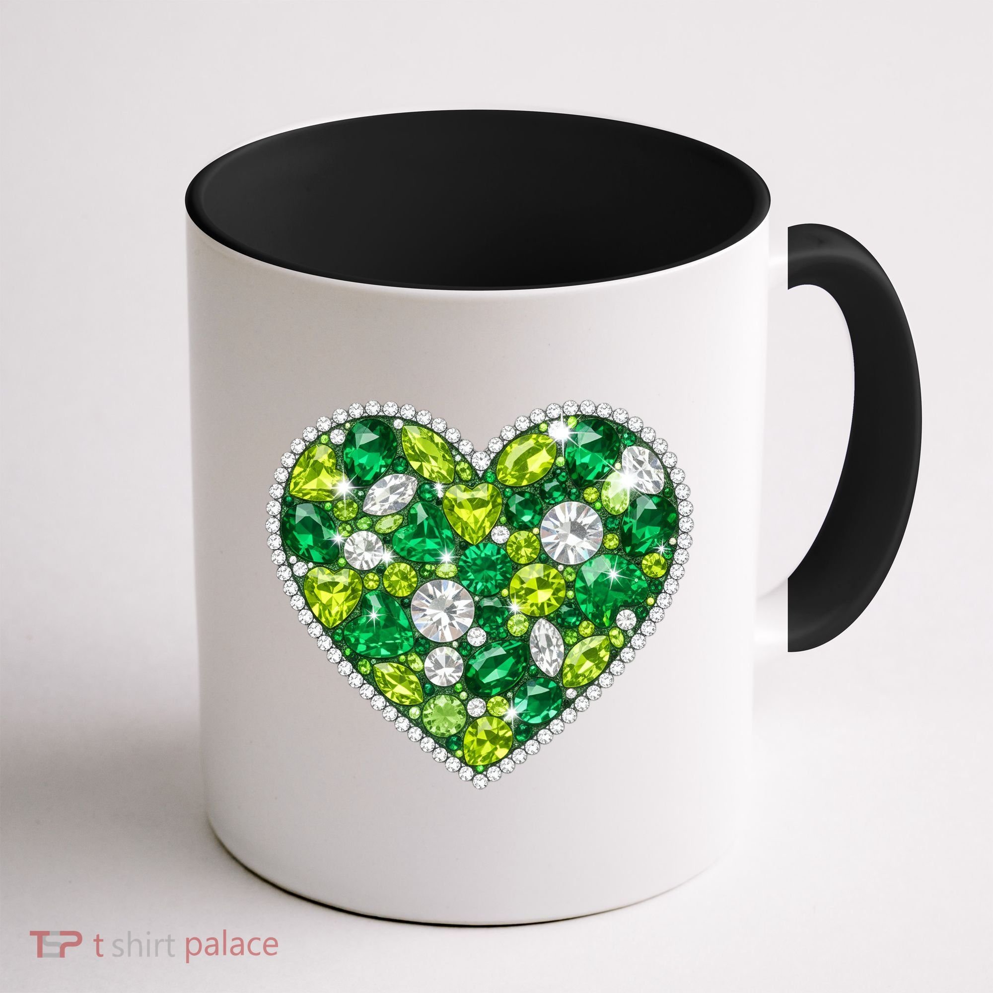 St Patrick's Day Gemstones Peridot Emerald Heart Coffee Mug