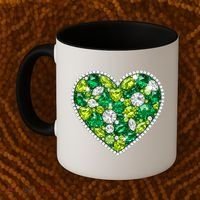St Patrick's Day Gemstones Peridot Emerald Heart Coffee Mug thumb 2