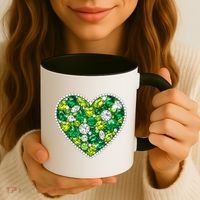 St Patrick's Day Gemstones Peridot Emerald Heart Coffee Mug thumb 3