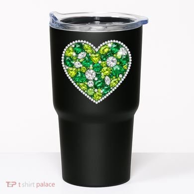 St Patrick's Day Gemstones Peridot Emerald Heart Tumbler