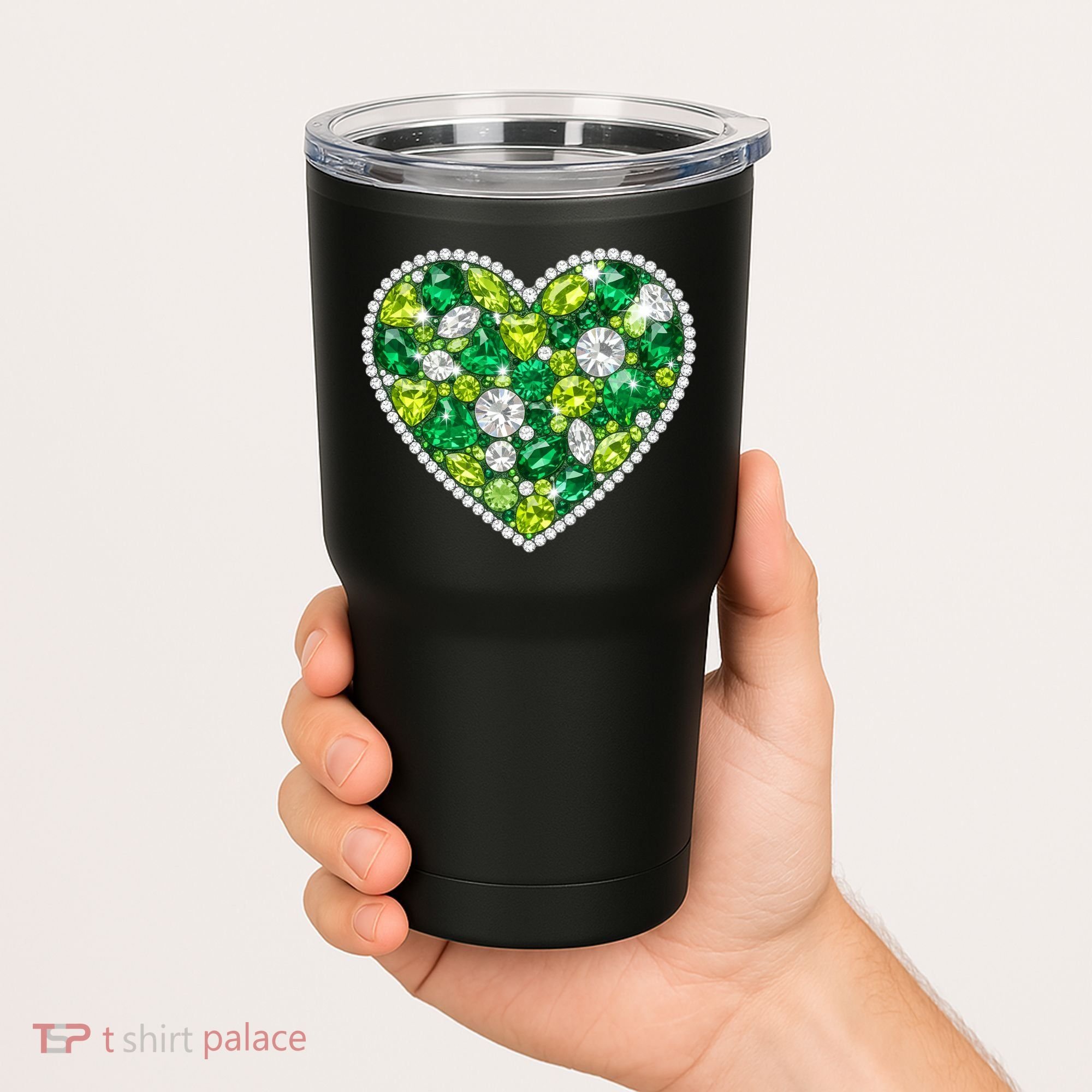 St Patrick's Day Gemstones Peridot Emerald Heart Tumbler