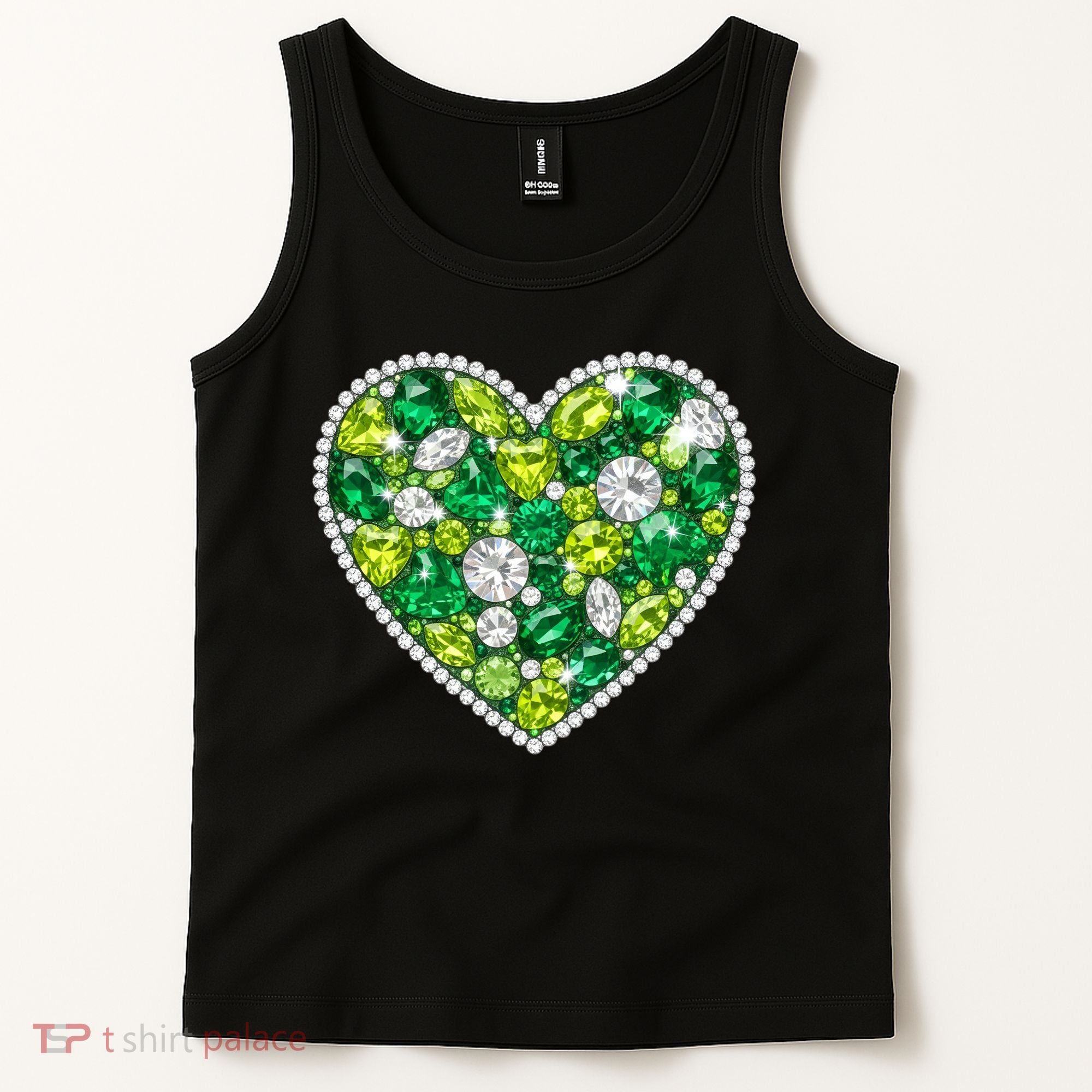 St Patrick's Day Gemstones Peridot Emerald Heart Tank Top