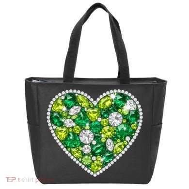 St Patrick's Day Gemstones Peridot Emerald Heart Tote Bag