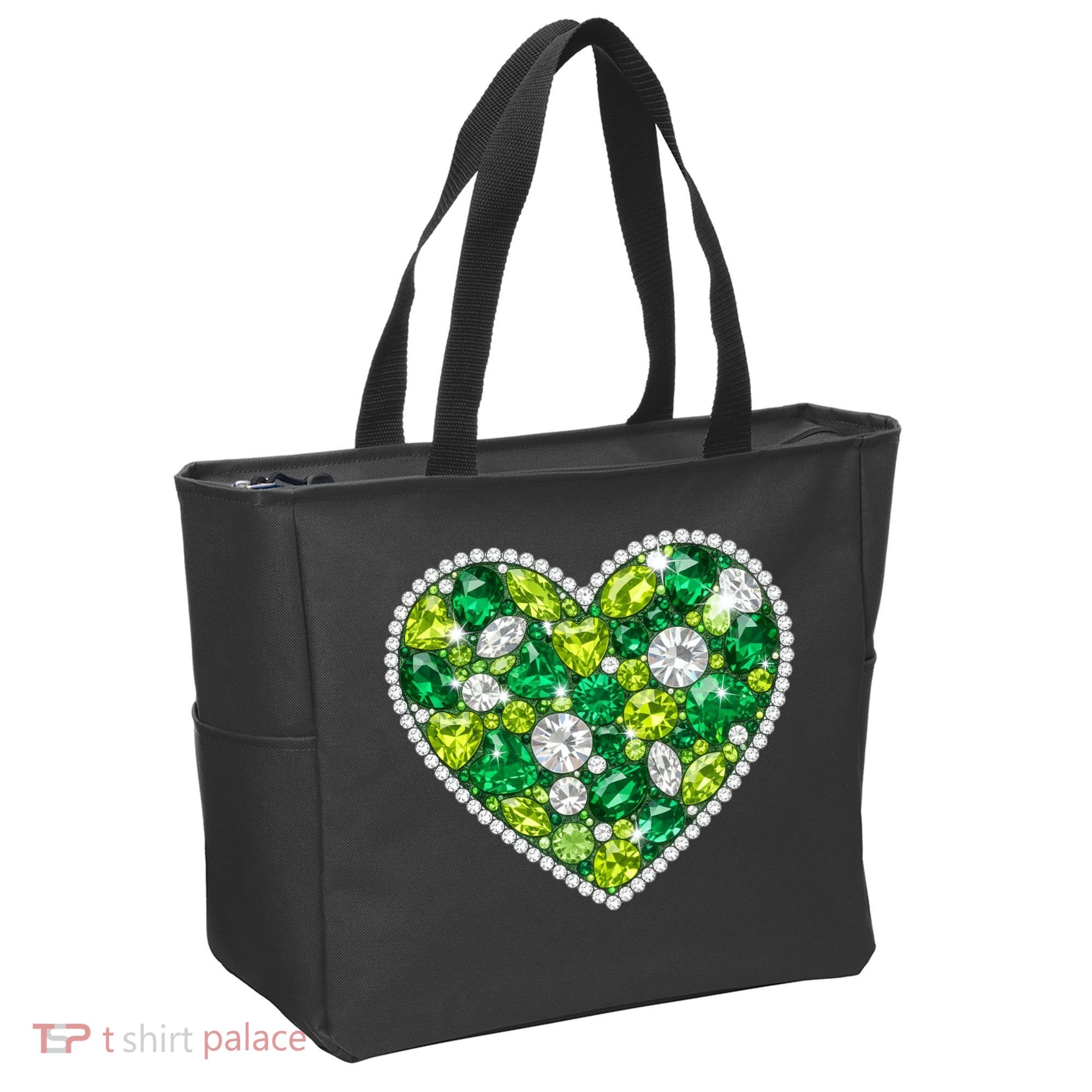 St Patrick's Day Gemstones Peridot Emerald Heart Tote Bag