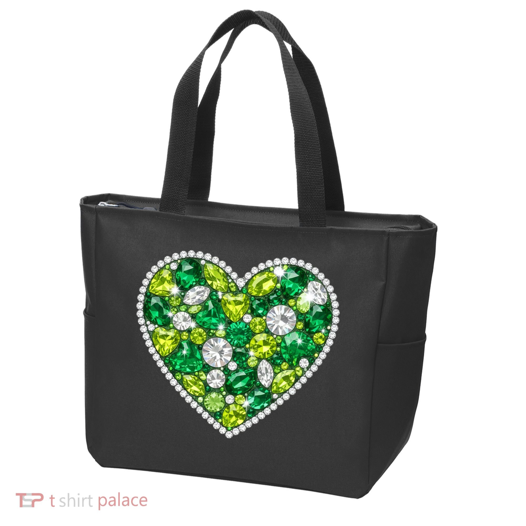 St Patrick's Day Gemstones Peridot Emerald Heart Tote Bag