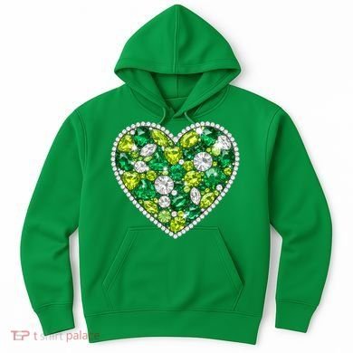 St Patrick's Day Gemstones Peridot Emerald Heart Hoodie