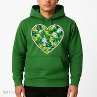 St Patrick's Day Gemstones Peridot Emerald Heart Hoodie thumb 2