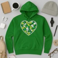 St Patrick's Day Gemstones Peridot Emerald Heart Hoodie thumb 3